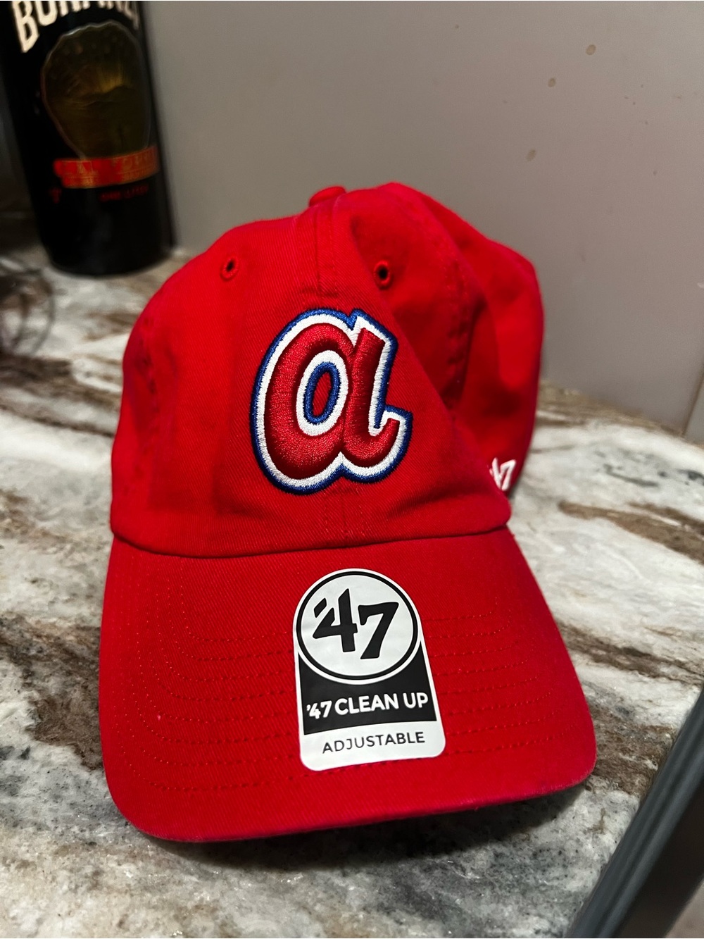 47 Kids Red Atlanta Braves 'A' Embroidered Clean Up Cap